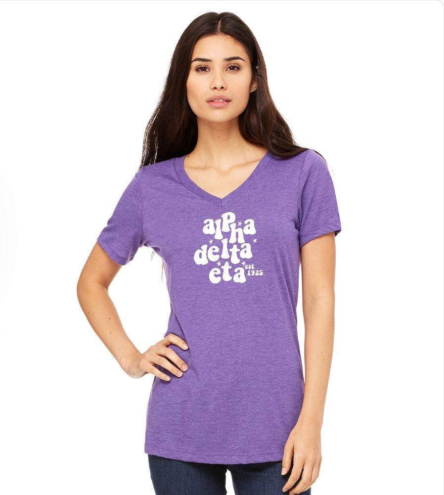 Alpha Delta Eta Sorority Design ADH Est 1925 V-Neck