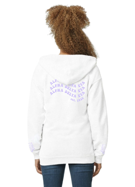 Alpha Delta Eta Sorority Design Zip Up Hoodie
