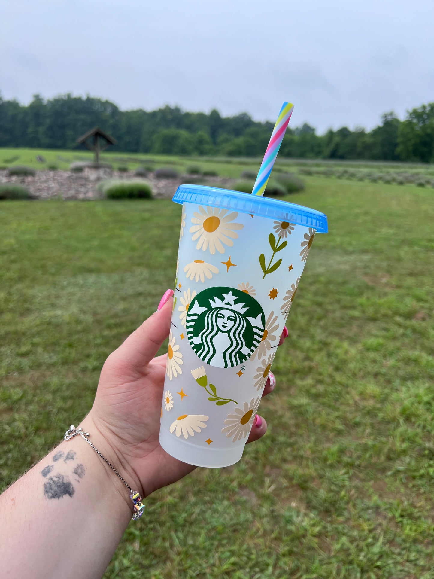 Daisies cup, Daisies Reusable cup, Cute Summer cup, Trendy cup, Reusable 24oz cup